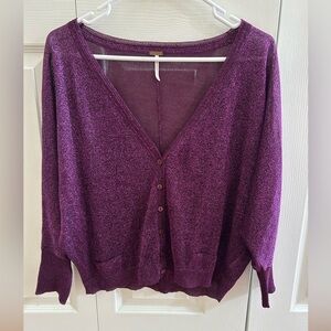 Free People Deep Purple Cardigan